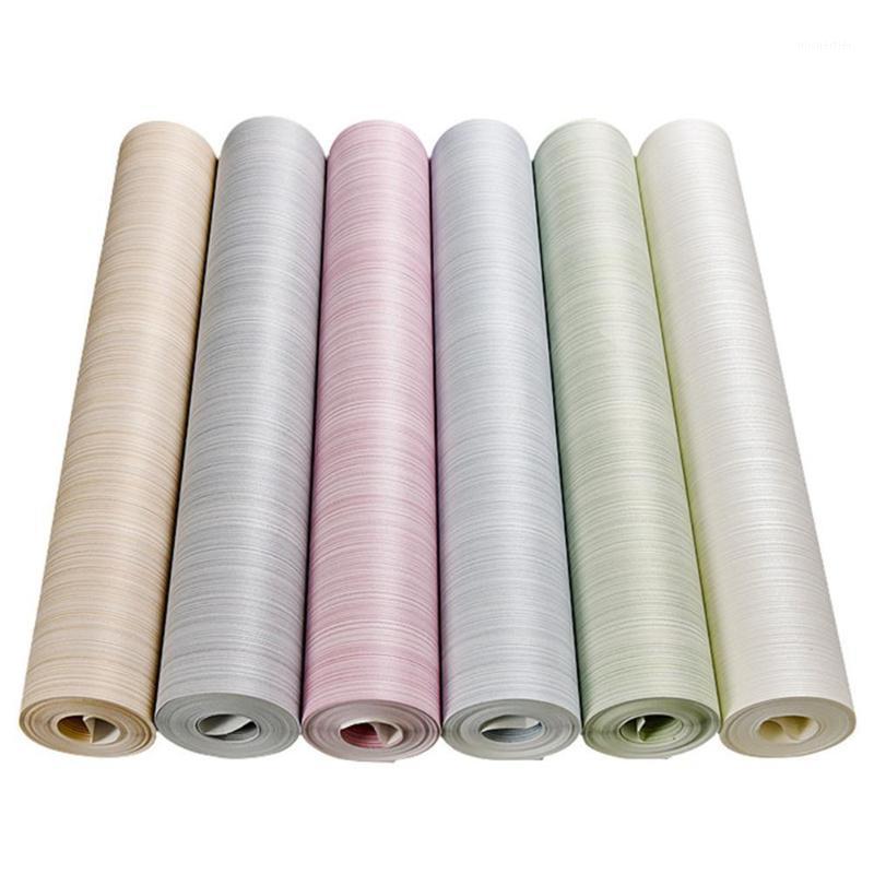 

Solid Color Vertical Pinstripe Non-Woven Wallpaper for TV Background Decor 10M1, Beige