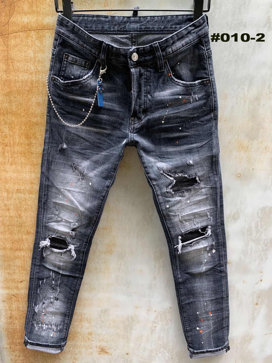 

Men Jeans Denim Trousers Ripped Skinny Jeans Slim Fit Designn Moto Biker Pants Hip Hop Streetwear Hot Rock Pants Broken Holes-3, Packing bag