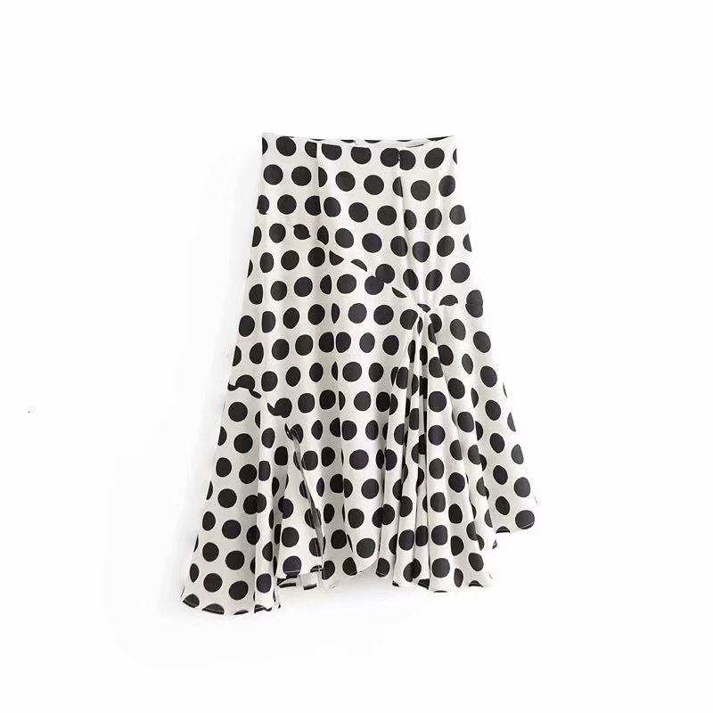 

2021 Summer Get Out of Chiffon Women' Dots Irregular Print High Madam From the Office Saias Candy Clothes Girl Dcjf, White