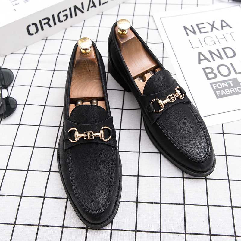 

CIMIM Brand Men Italy Comfortable Formal Luxury Dress Shoes Designer Business Casual Leather Shoes Men Office Fashion Loafers, Black