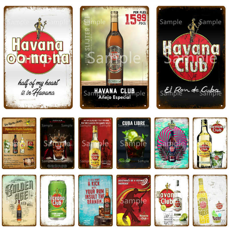 

Cuba Libre Havana Club Metal Tin Sign Havana Rum Wall Plaque Poster Vintage Music Pub Bar Decor Retro Painting