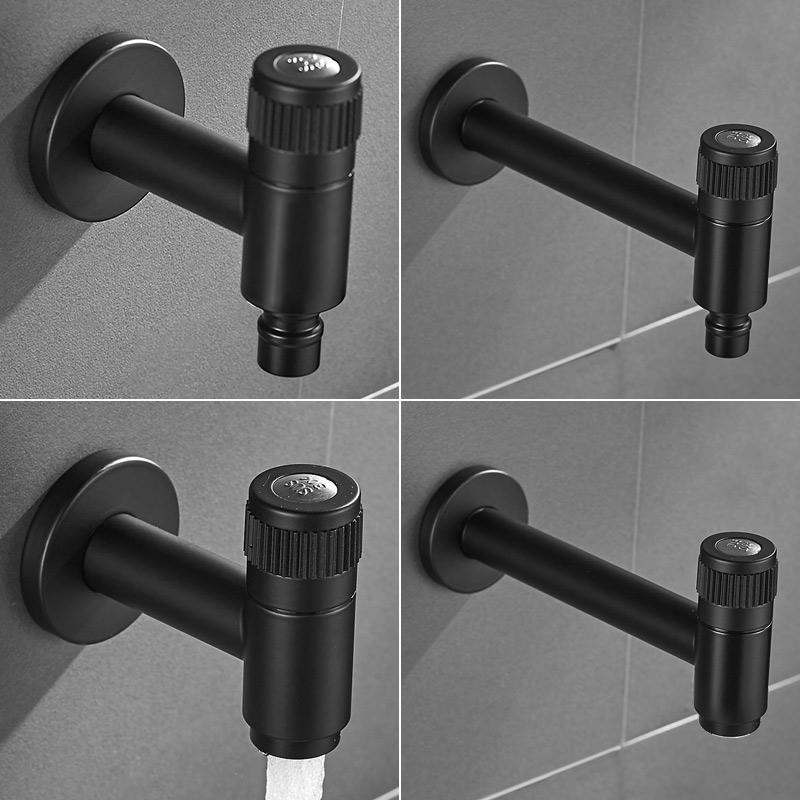 

Black/Nickel Washing Machine Faucet Single Cold Stainless Steel Faucet Bathroom Toilet Bibcocks Tap Outdoor Garden