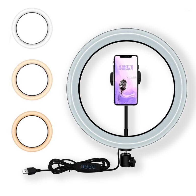 

10-Inch Live Broadcast LED Ring Three-Color Temperature Adjustable USB Powered Selfie Fill Light With Black Aluminum Alloy Shell1