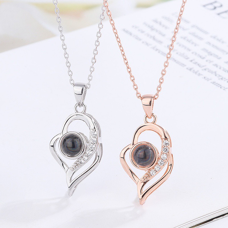 

New love pearl starry sky moon gemstone pendant diamond necklace clavicle female rose gold gift for lover girlfriend