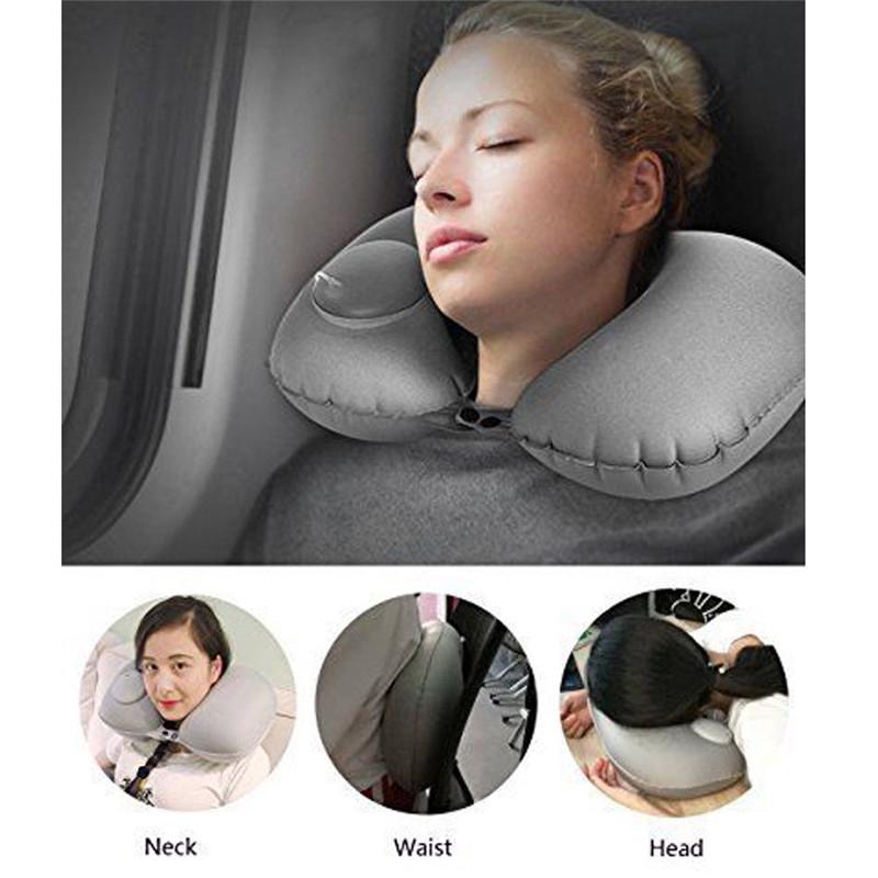 

Functional Inflatable Neck Pillow Inflatable U Shaped Travel Pillow Car Head Neck Air Cushion For Travel Sleep Office Head Rest