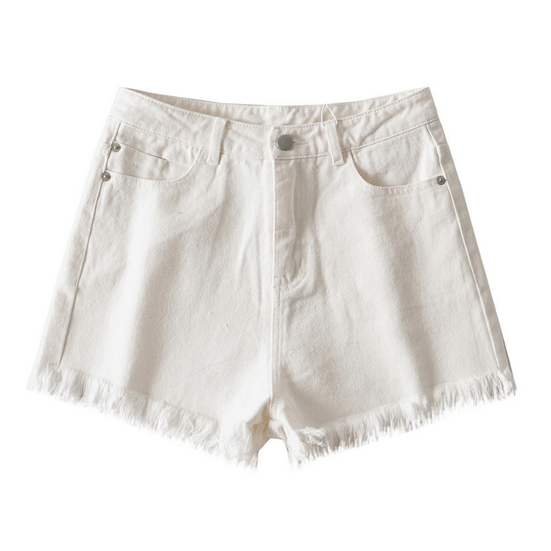 

2021 New Denim Cotton Shorts Womens Pockets High Waist Stylish Frayed Bottoms Streetwear Summer Hot 5n7i, Light blue