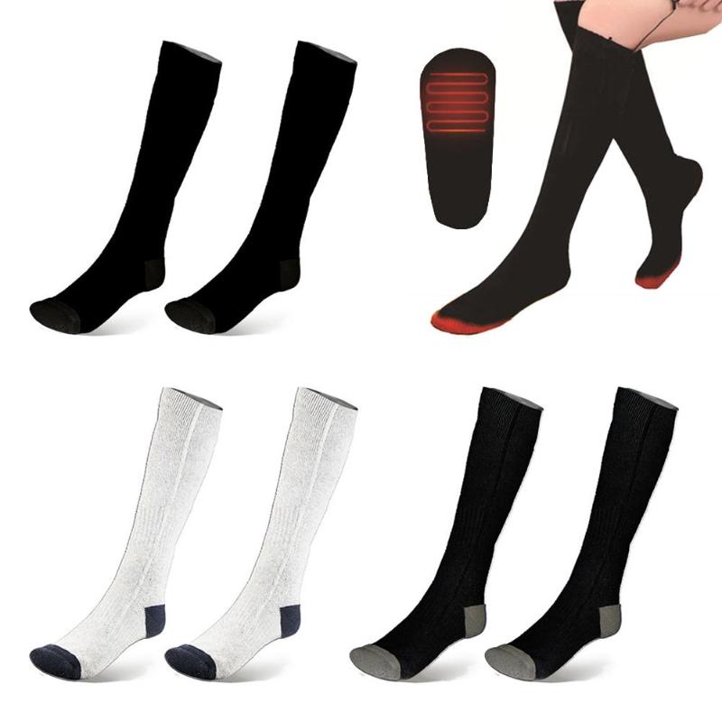 

Electric Heated Socks Rechargeable Adjustable Level Long Knitted Socks Foot Warmer For Winter Outdoor Skiing Cycling Sport Heat, Black