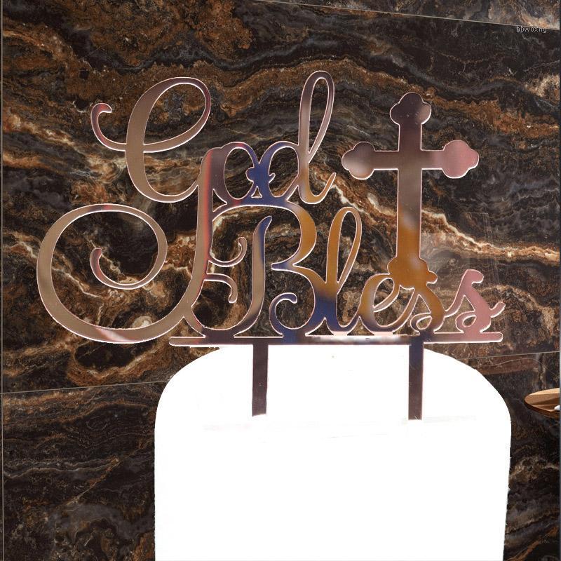 

God Bless Happy Birthday Acrylic Cake Topper Rose Gold Birthday Cake Topper Supplies for Kids Party Decorations1