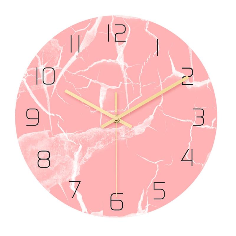 

12 Inch Wall Clock Nordic Minimalist Transparent Acrylic Home Decor Quartz Watch Living Room Art Mute Hanging Marble Texture