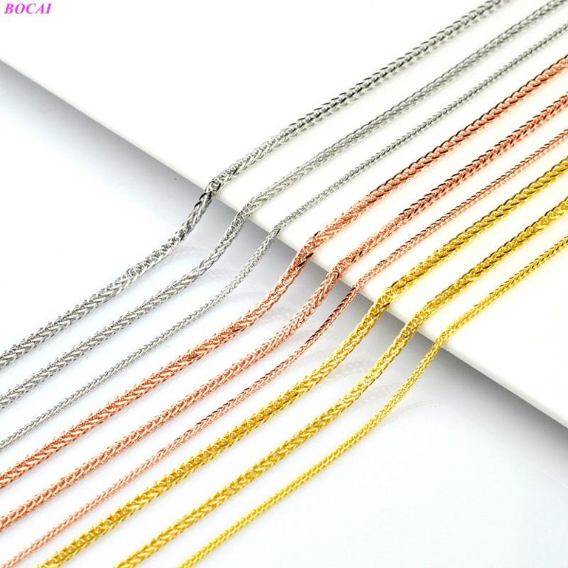 

BOCAI Solide S925 Sterling silver necklace Valentine's day Gift personality fashion color Thai silver chain women's jewelry