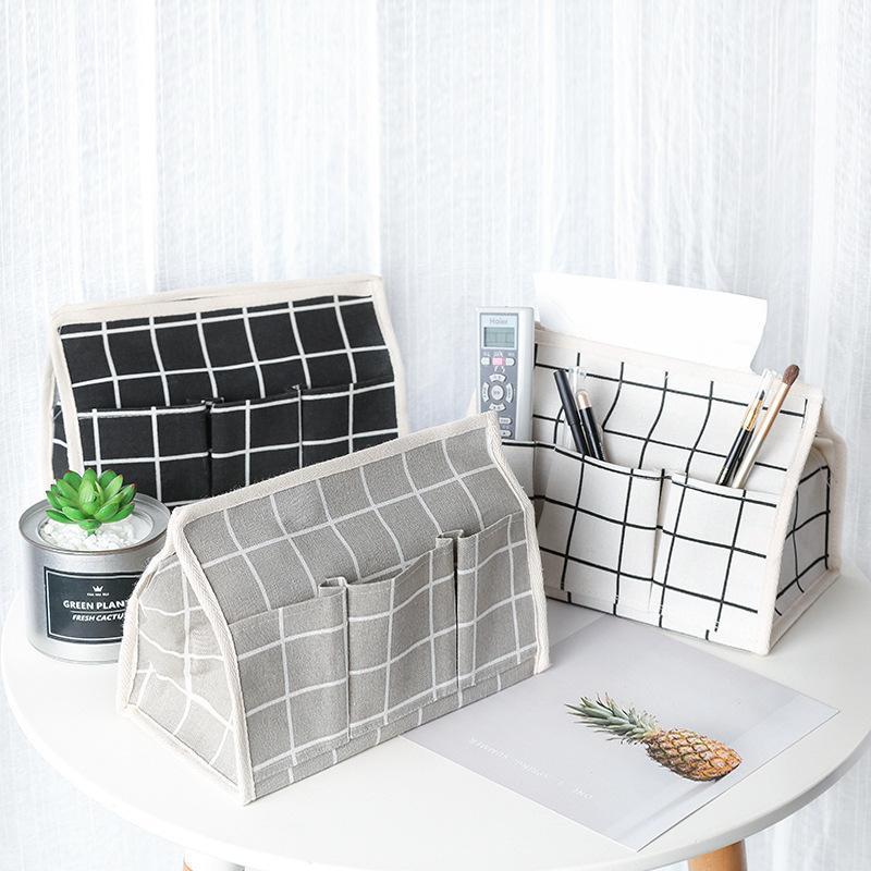 

Cotton Linen Tissue Box Multi -function Desktop Organizer Napkin Holder Storage Boxs1