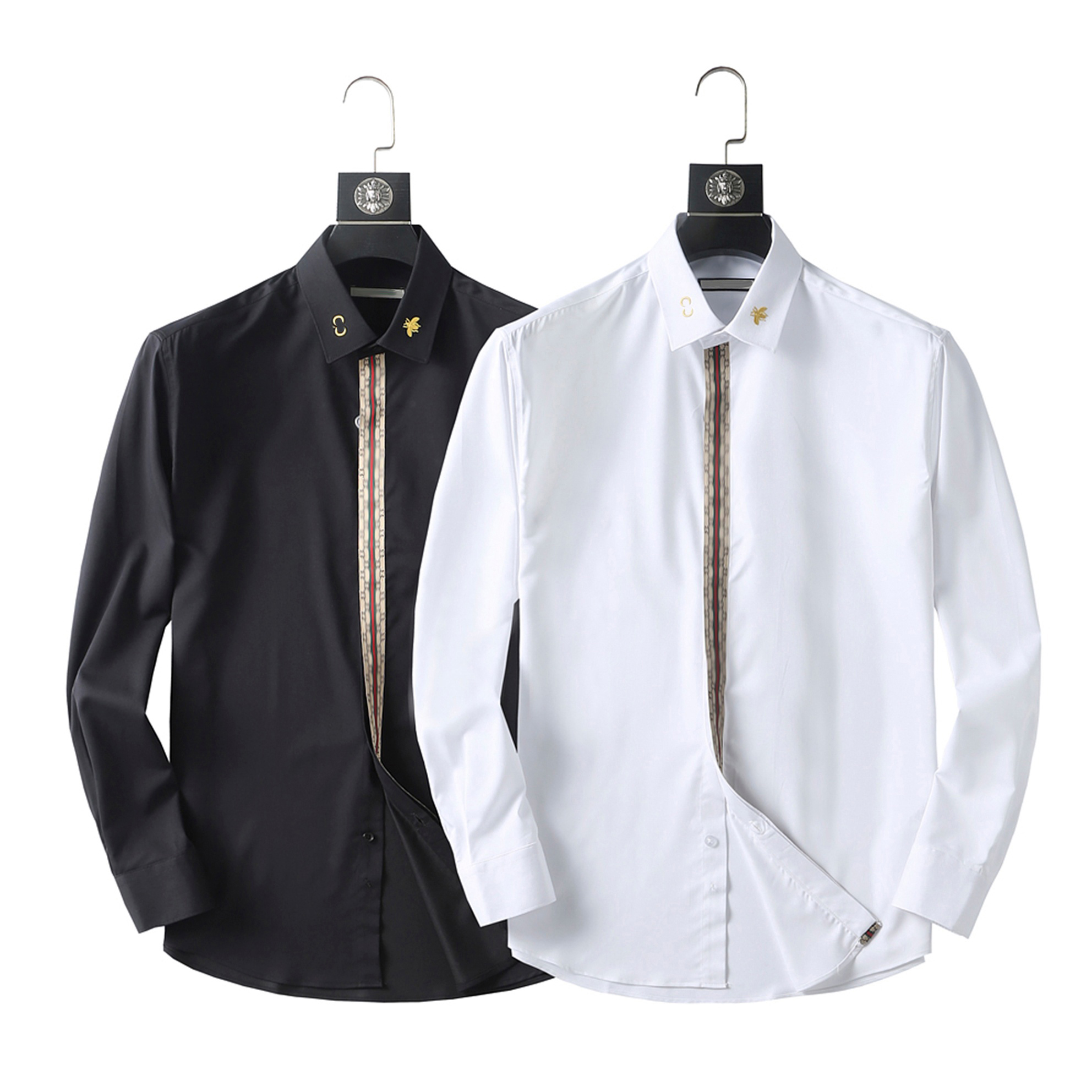 

Men's Casual Shirts Dress Apparel Designer Casuals Slim Fashion Fit Long Sleeve Business Shirt Male Dot Print Autumn Formal Cotton Shirts Men Brand M-3XL#04, Black