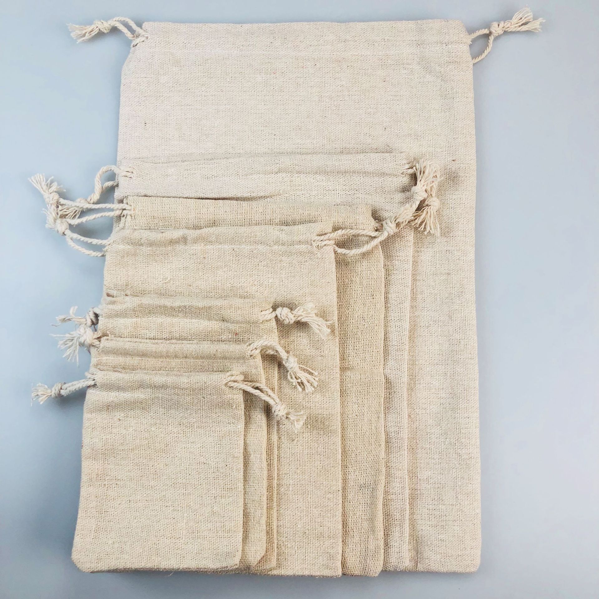 

50pcs Cotton Double Drawstring Bags Reusable Muslin Cloth Gift Candy Favor Bag Jewelry Pouches for Wedding DIY Craft Soaps Herbs Tea Spice