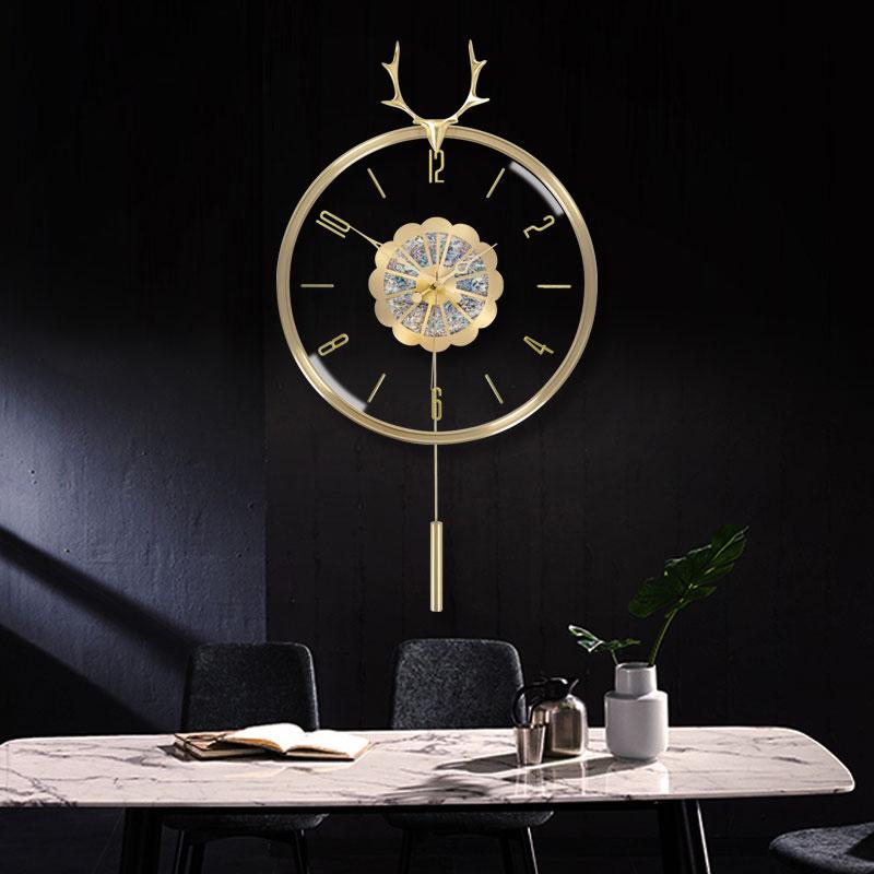 

Luxury Gold Wall Clock Nordic Design Deer Fashion Wall Clock Living Room Modern Design Art Reloj Pared Home Decor SG50WC1