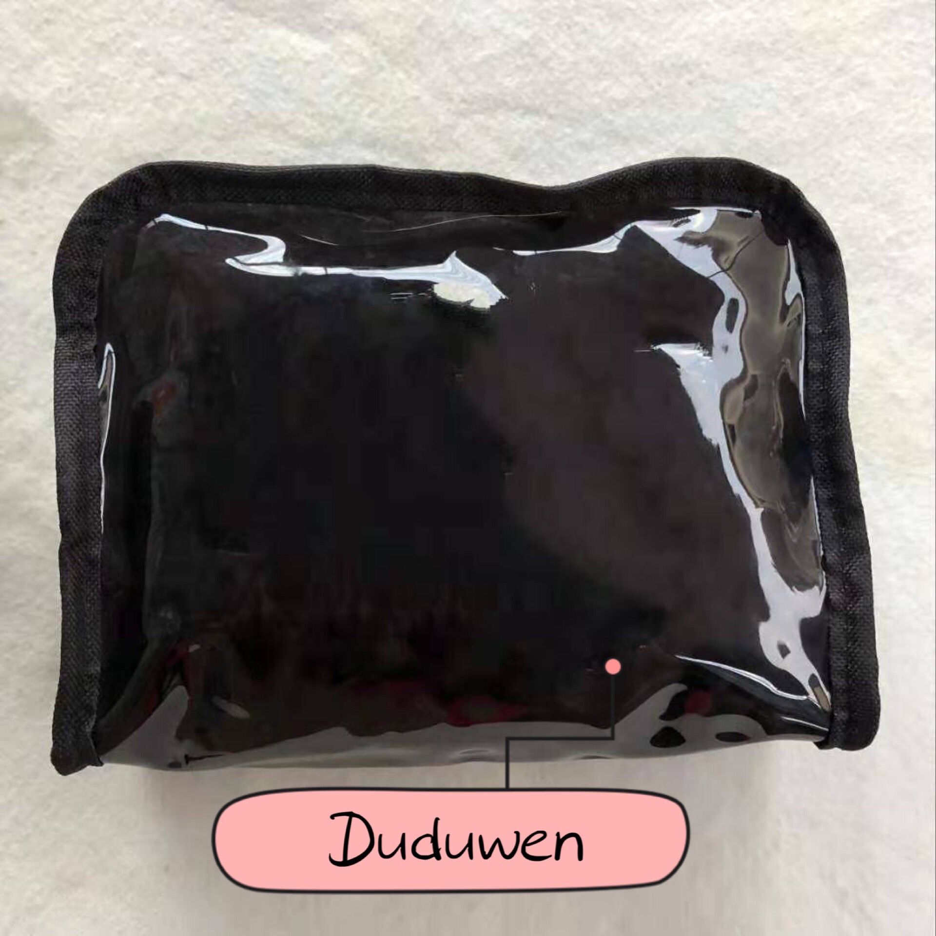 

19X14X7CM fashion G black PVC transparency bag classic makeup comsetics storage bag G collection, One size