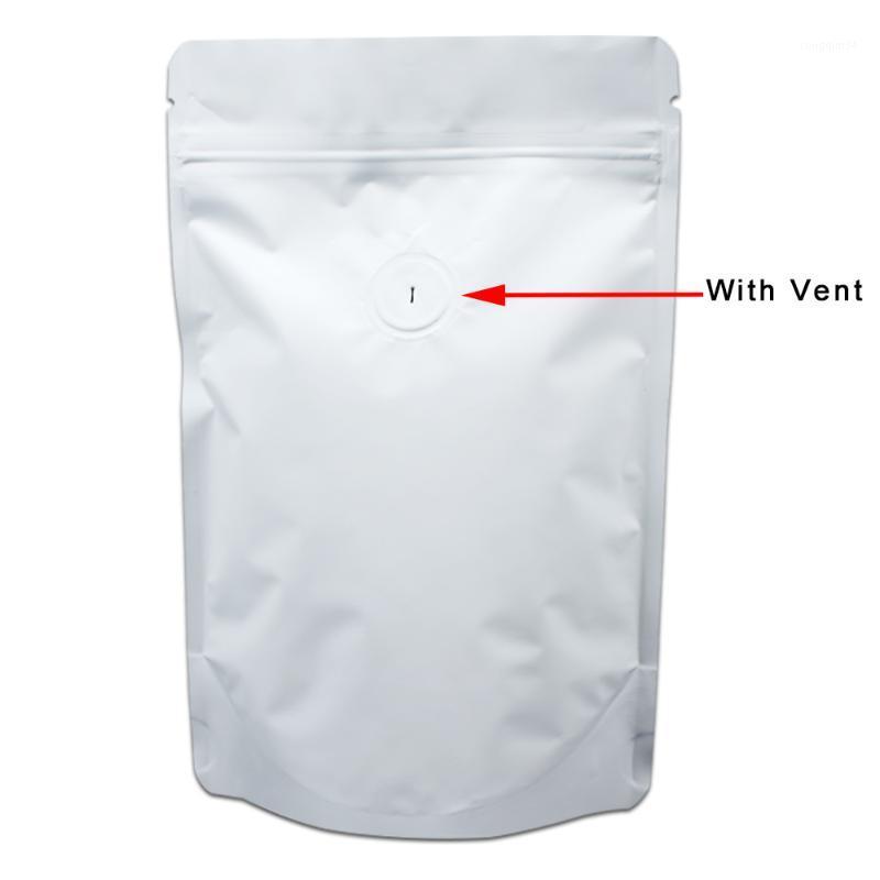 

20Pcs/lot Matte White Stand Up Pure Aluminum Foil Storage Zipper Bag Mylar Coffee Beans Nuts Bag with Vent Valve1