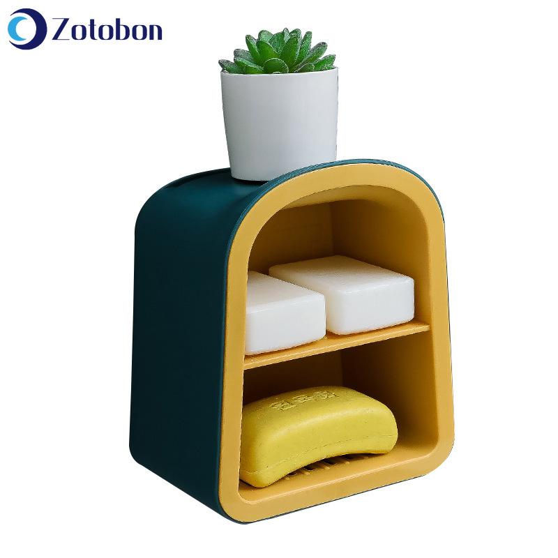 

ZOTOBON Kitchen Sponge Storage Holders Household Wall Decorate Shelves Plant Key Phone Racks Bathroom Soap Holder Organizer M267
