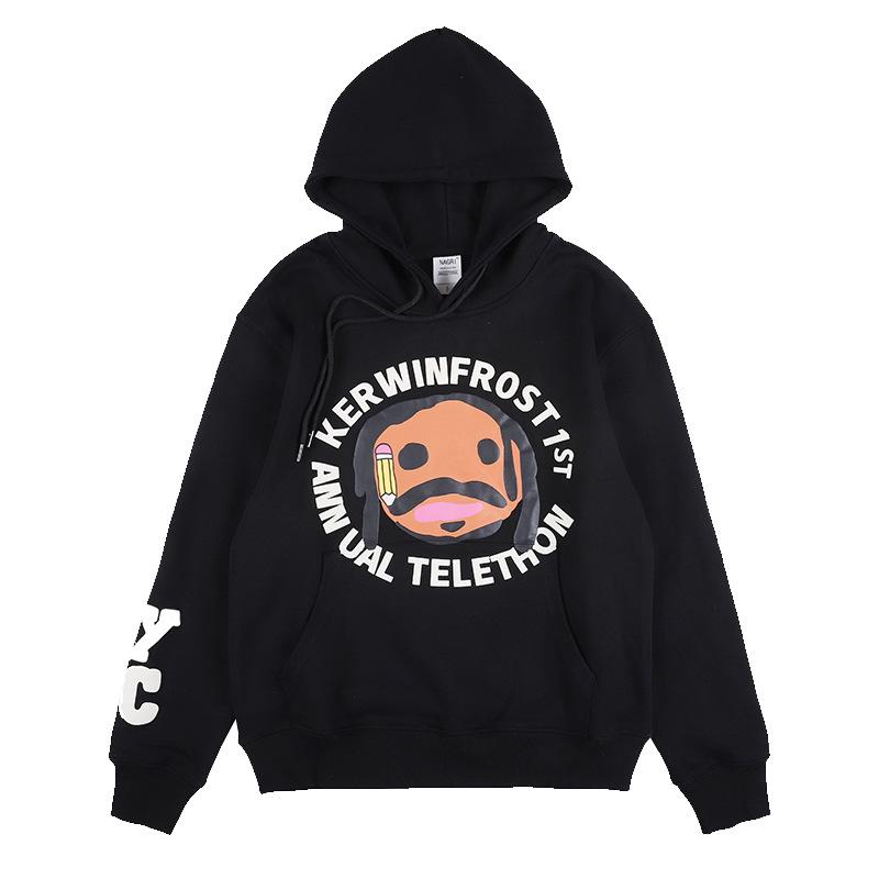 

AlphaGym CPFM Graphic Print Casual Long Sleeve Harajuku Tshirt Men Streetwear Hip Hop Vintage Oversized Hooded sweater, Black