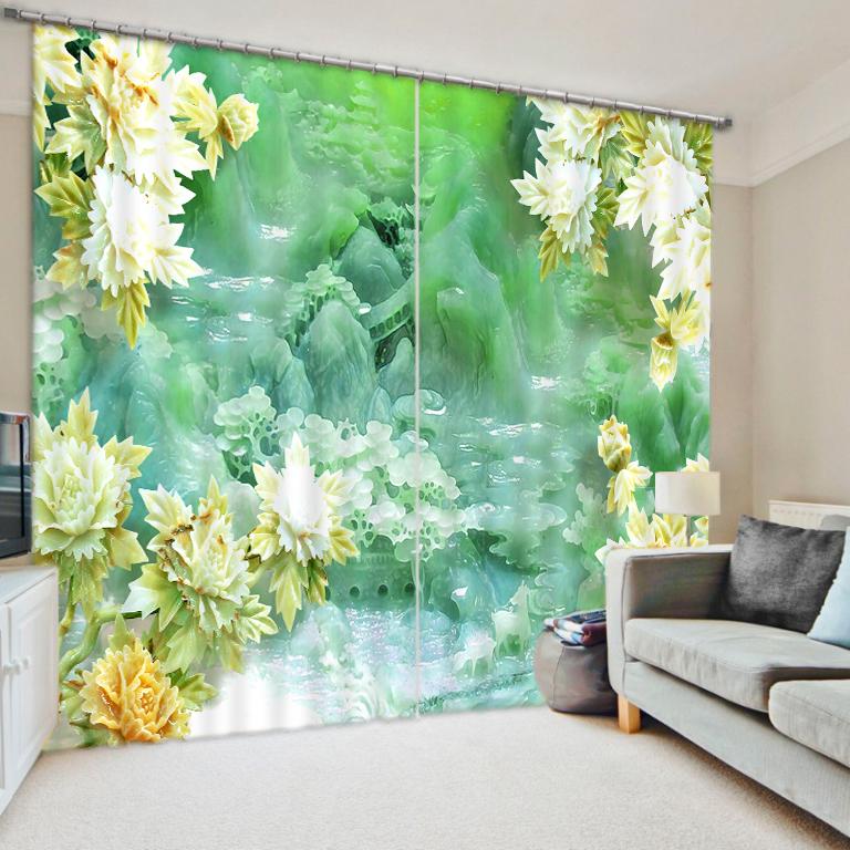 

3D Abstract Flowers Curtains for Living Room Window Treatments Modern Curtains for Beding Room High-precision Shade, 12