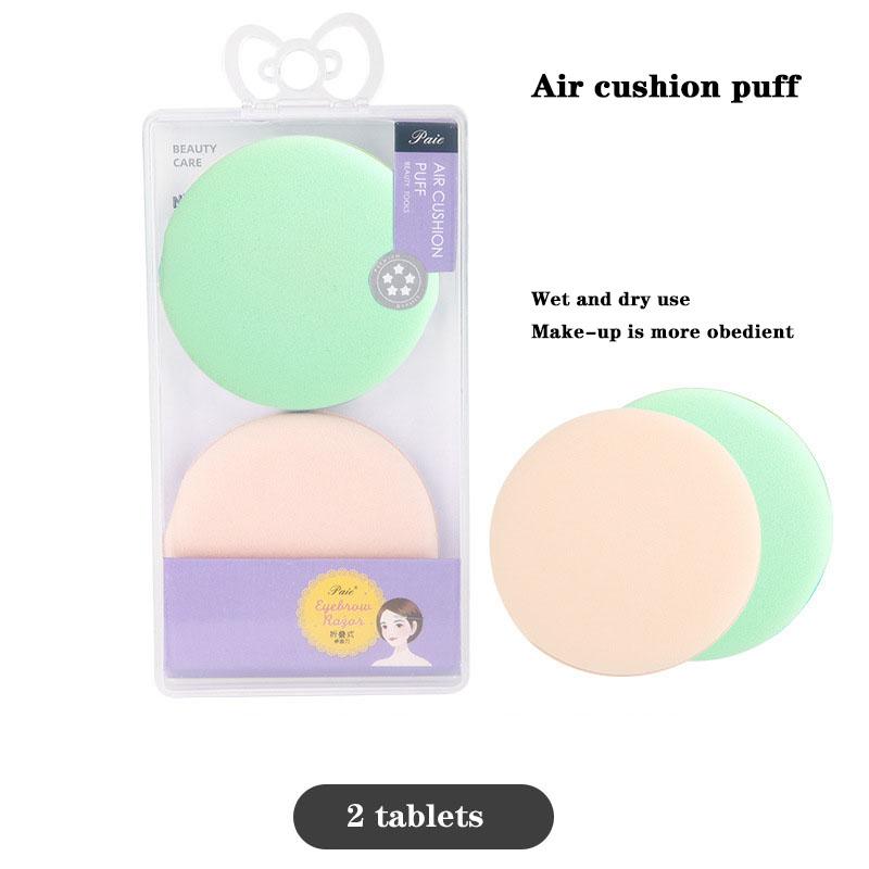 

2-piece Beauty Air Cushion Puff Box Non-latex Wet And Dry Makeup Puff Air Cushion BB Cream Blush Makeup Tool
