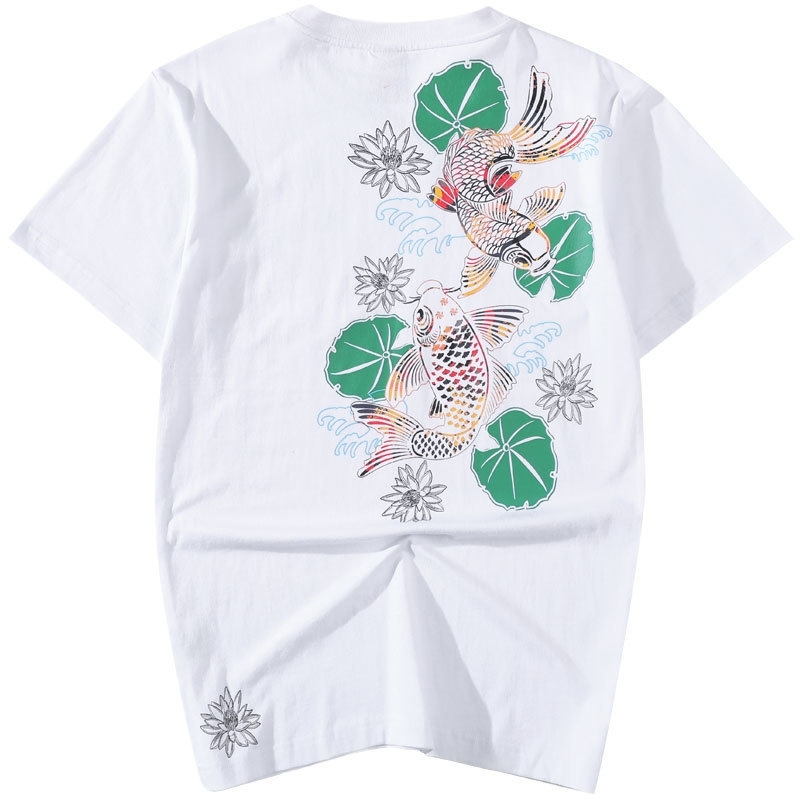 

2021 New Cotton T-shirt From Short-sleeve Chinese Style Men's Fashions of Topmost Harajuku Streetwear Biek 4CR2, Black
