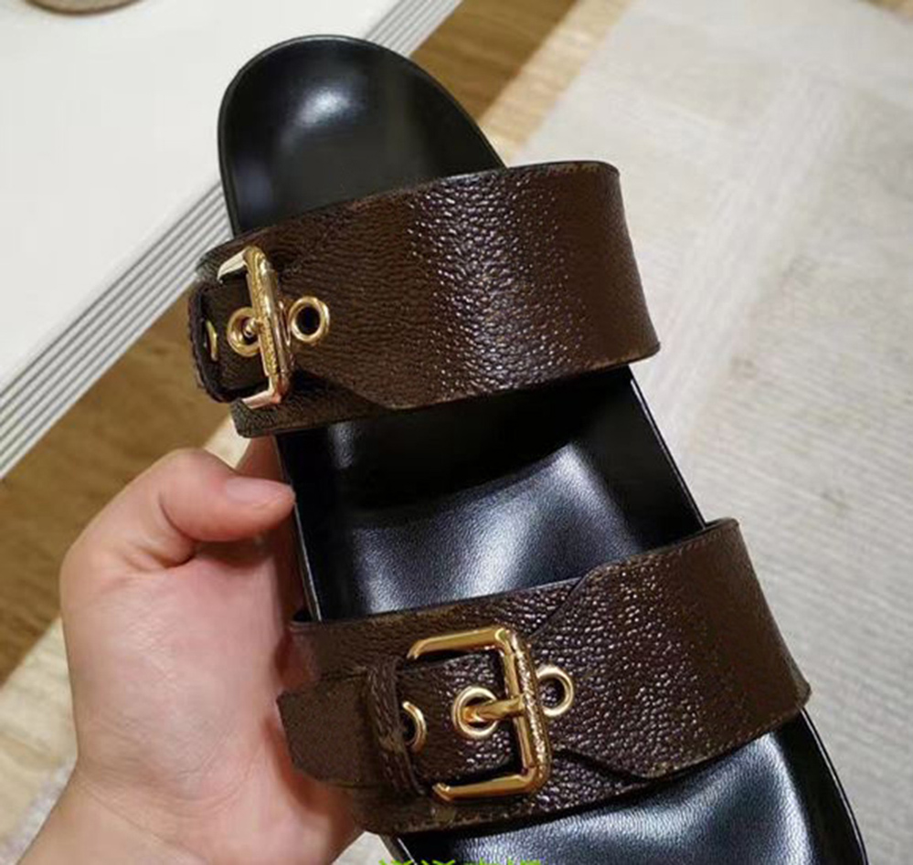 

2021 Sell Well Fashion women sandals Genuine Leather Slippers Woman Flats Flip Flops Shoes Summer Beach slides Sandals 02, #1