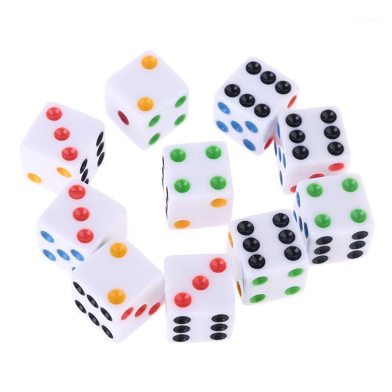 

10pcs/set D6 Six Sided Spot Dice Square Opaque 15mm Dices Role Playing Game for Bar Pub Club Party1