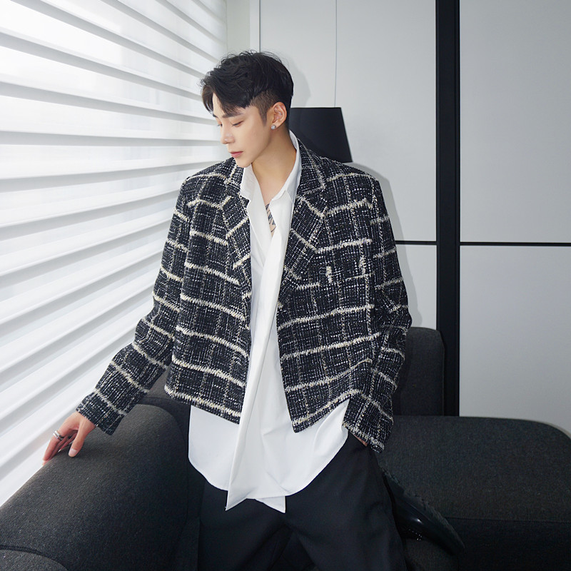 

2020 of Men Vintage Short Design Blazers Japanese Men's Jacket Choreography Streetwear Suit Stage Clothes 7qyl, H38