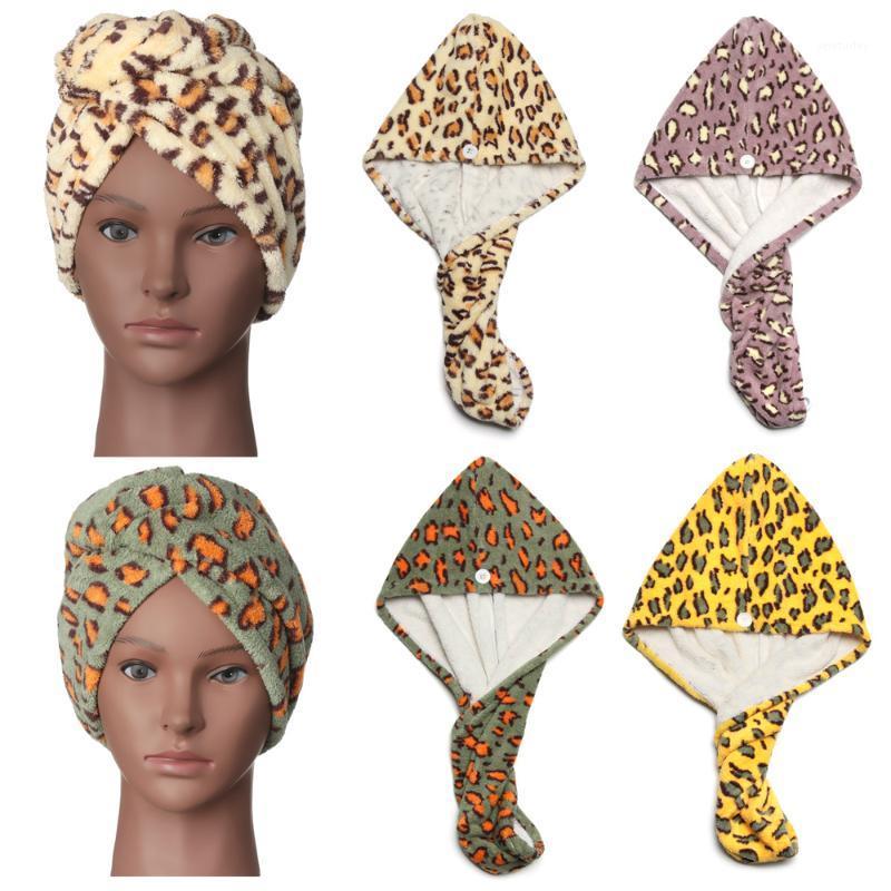 

1Pc Soft Microfiber Dry Hair Hat Hair Turban Women Girls Ladies Cap Leopard Print Bathing Quick-drying Towel Head Wrap Hat1