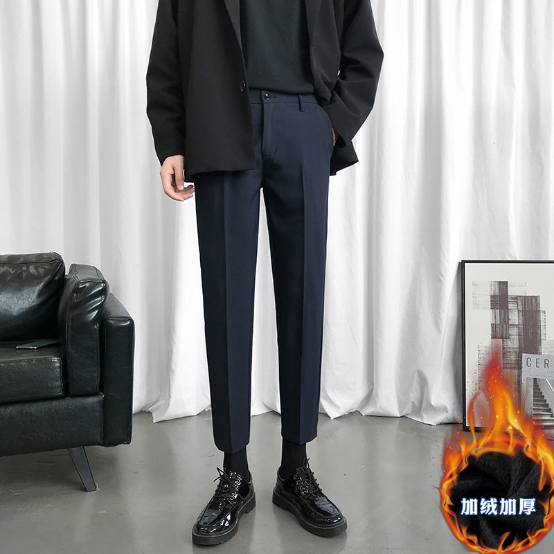 

Autumn 2021 Men's Fine New Winter Fall Nine Minutes Pants Masculine Youth Wear -42 NPUE, Red.