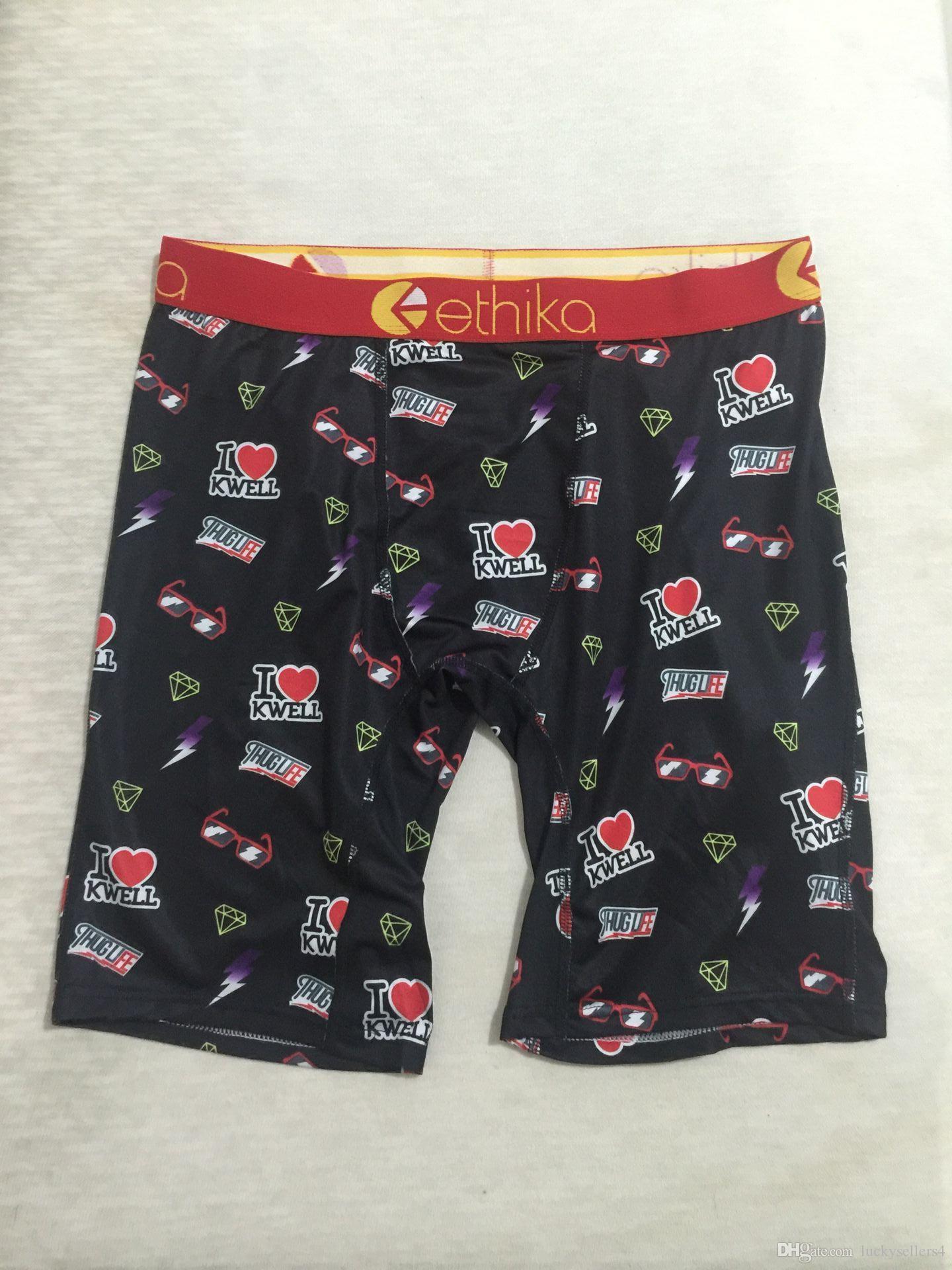 

Free shipping Random colors Ethika Men's boxer underwear sports hip hop rock excise underwear skateboard street fashion quick dry US si
