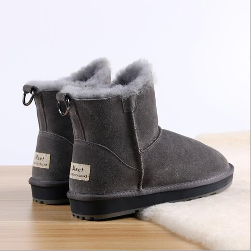 

Top quality Sheep Skin And All-in-One Snow Boots Simple Winter Women's Non-Slip Plus Velvet Thick-Soled Wool Cotton Shoes, Maroon