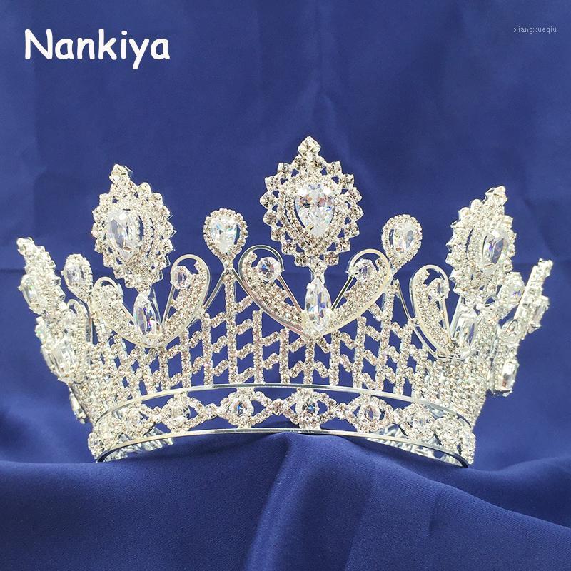 

Nankiya 2022 Brilliant Big Crown Tiaras Waterdrop CZ Princess Queen Headband Pageant Women Hair Comb Accessorie NT3318 Clips & Barrettes, Golden;silver