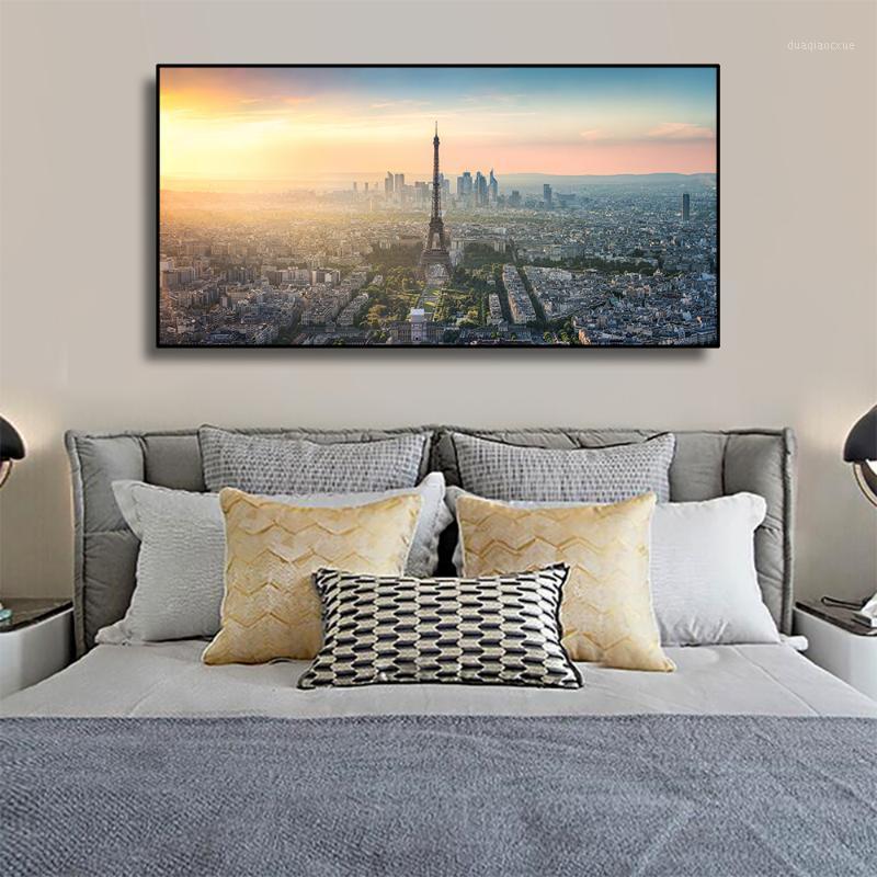 

Laeacco Pari Tower Landscape Canvas Painting Calligraphy Poster And Print Pictures for Living Room Interior Home Wall Decor Art1