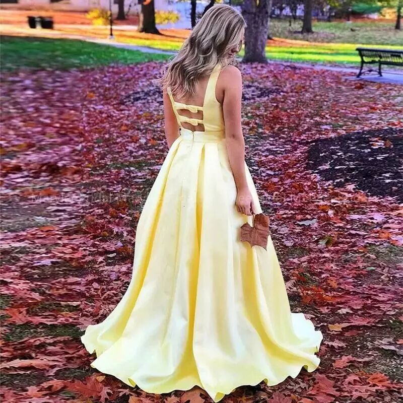 

2021 New Soil Deep Decorated Sexy Sun Clothes v Prom Dresse Elegant Party Dresses Dressed Fiesta Boda JDX7, Gold