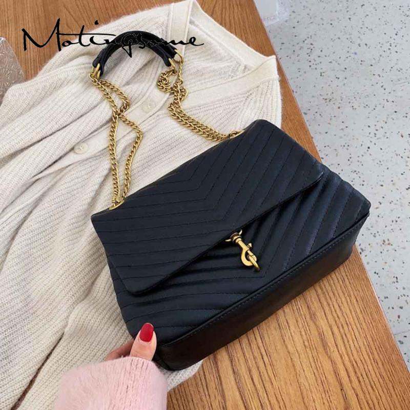 

New Luxury Designer Bags Women Chains Shoulder Bags High Quality Leather Handbags and Purses Crossbody Messenger Totes 2021 New, Black bag