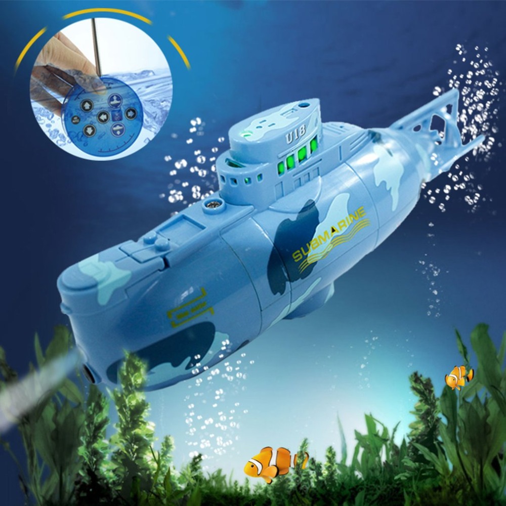 

Mini Submarine 3311 Radio Control Submarine Racing Boat Universal Rc Toys For Children Portable Children RC Speedboat Model, Blue
