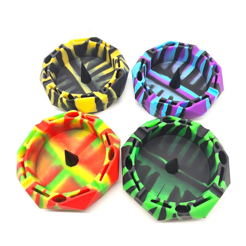 

Ashtray Diamond cut circle shape silicone ashtrays high temperature resistance 4.5" Colorful Home Office Decoration DHL Free