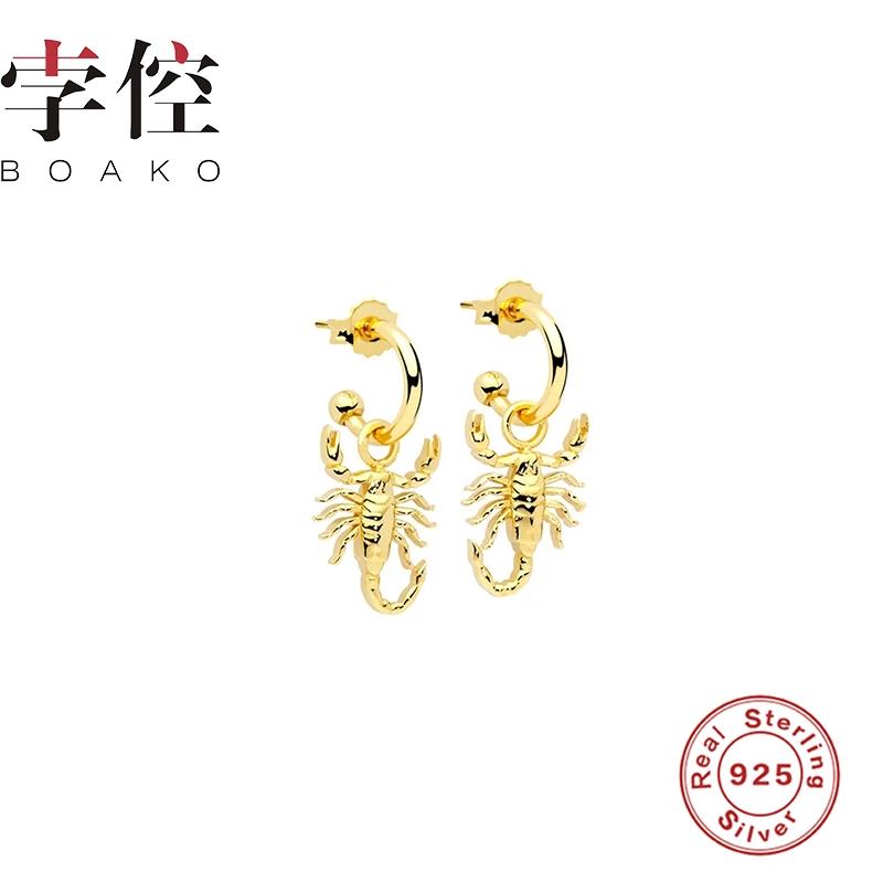 

BOAKO Scorpion Earrings S925 Silver Earrings For Women 2020 Fashion Hoop Earring Fine Jewelry Girls Pendientes Brincos Aretes