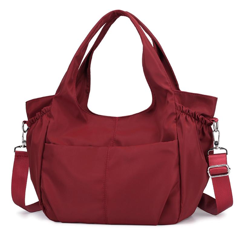 

Women's Shoulder Bags Vintage Nylon Handbags Female Shoulder Bags Ladies Totes Fashion Large Bag #SRN, Black
