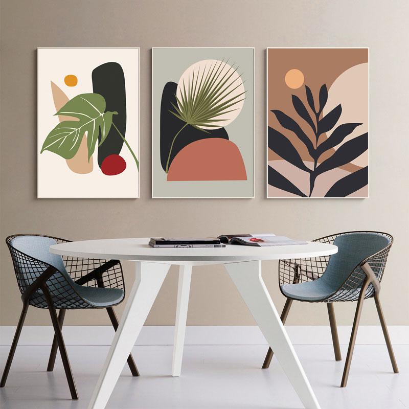 

Abstract Modern Tropical Plants Flower Canvas Painting Geometry Art Nordic Posters and Prints Wall Picture for Living Room Decor