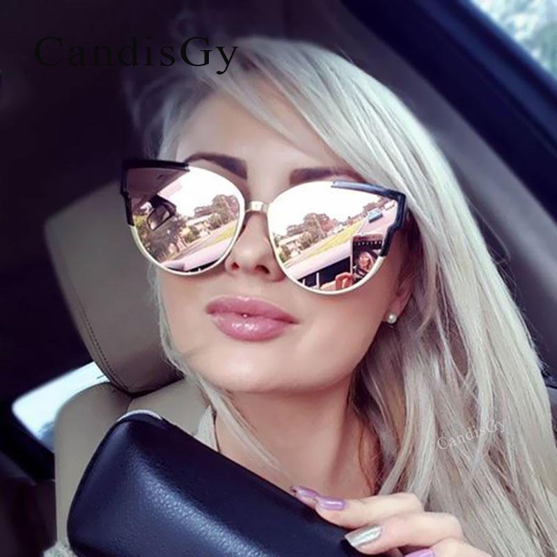 

Cat Eye Vintage Sunglasses Brand Designer 2020 New Women Metal Frame Fashion Rose Gold Sun glasses Lady
