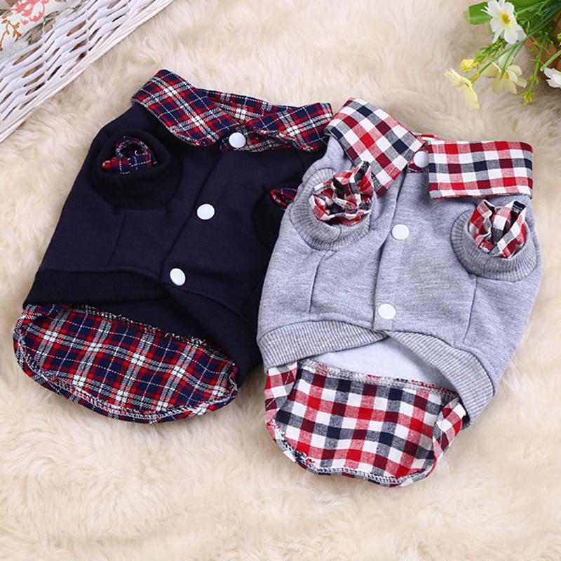 

Fashion Plaid Dog Clothes for Small Dogs Winter Warm Pet Cat Dog Coat Jackets Puppy Clothing Chihuahua Yorkshire Pug Sweatshirt, Gray