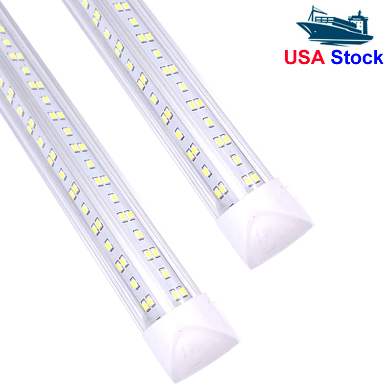 

25PCS 4Ft 5Ft 6Ft 8Ft LED Tube Lights V Shape Integrated T8 Tubes 4 5 6 8 ft Cooler Door Freezer Lighting 36W 72W 100W 144W In Stock
