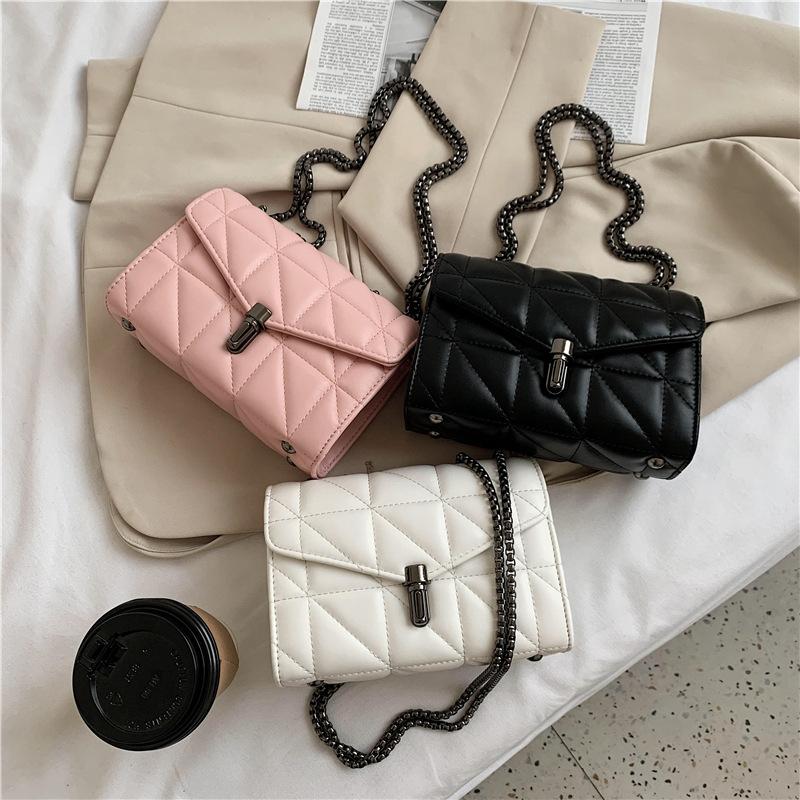 

PU Leather Small Crossbody Bags for Women 2021 Female Black Handbags Chain Shoulder Purses Ladies New Fashion
