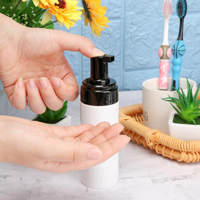 

100ml Foaming Bottle Bathroom Transparent Portable Multipurpose Liquid Dispenser Plastic Leakproof Refillable Pump Container