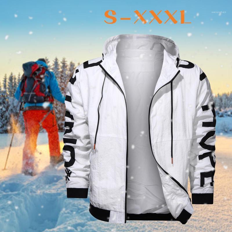 

Men's Zipper Hooded Jacket Autumn Winter Casual Breathable Loose Coat Outwear Warm Climbing Camping Outdoor Hiking Jackets1, As photo