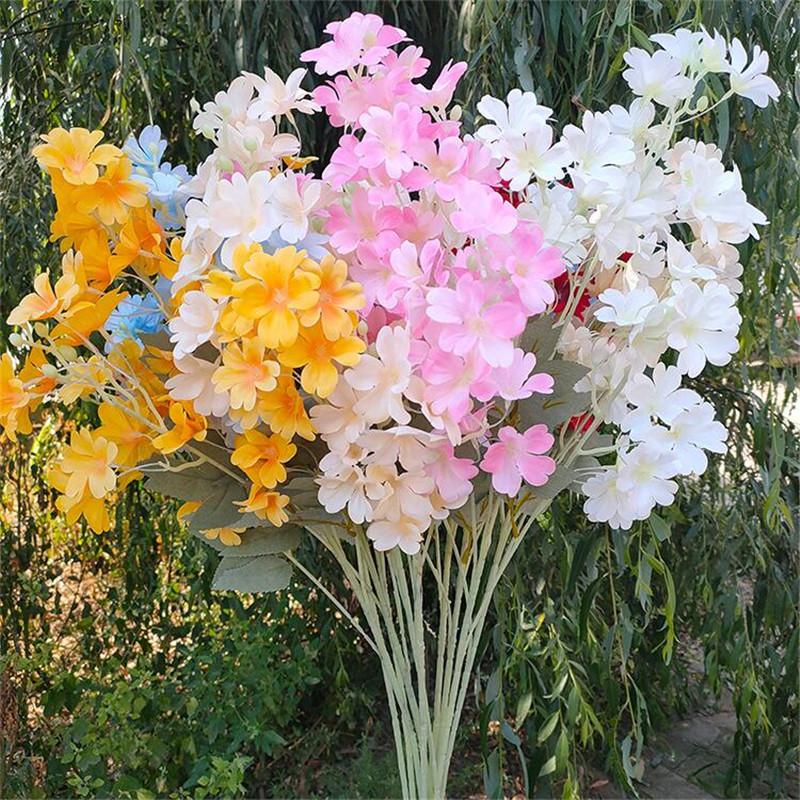 

10Pcs Fake Long Stem Galsang Flower 23.62" Length Simulation Dahlia for Wedding Home Decorative Artificial Flowers, Blue