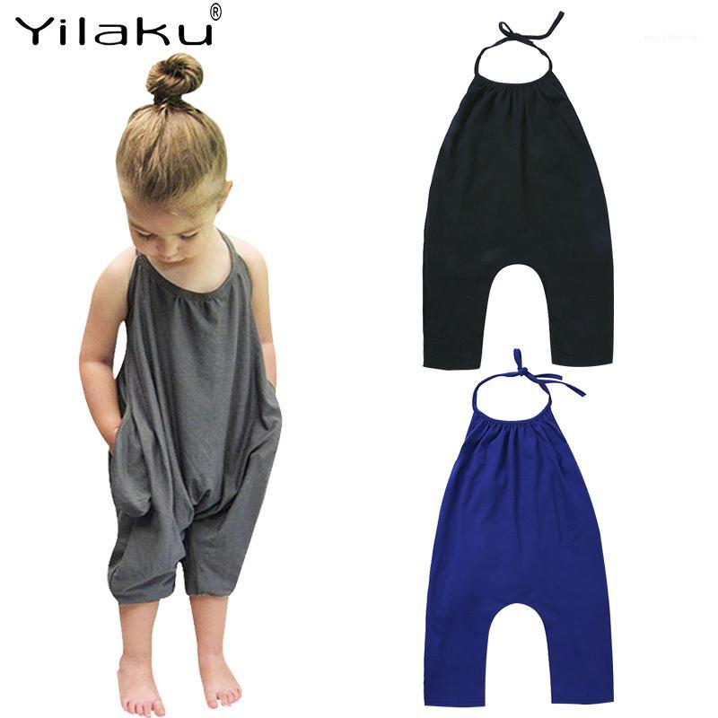 

Yilaku Summer Baby Clothes Girl Clothes Romper Backless Sleeveless Toddler Baby Girl Jumpsuit Kids Cropped Pants Onesie YY1021, Gray-