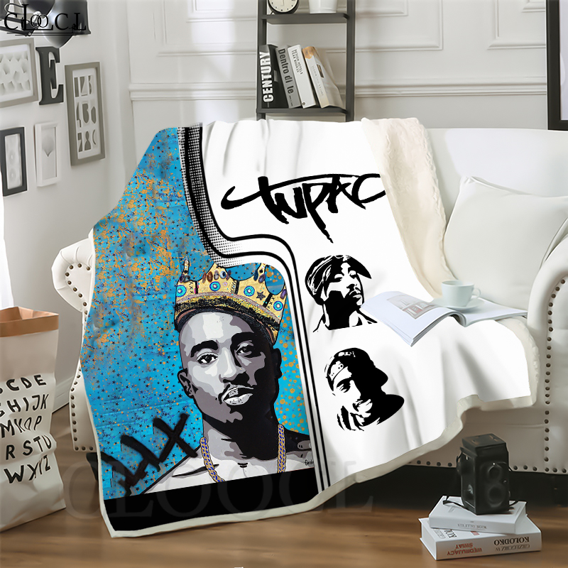 

CLOOCL New Rap Star 2Pac 3D Print Street Style Air Conditioning Blanket Sofa Teens Bedding Throw Blankets Plush Quilt